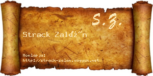 Strack Zalán névjegykártya